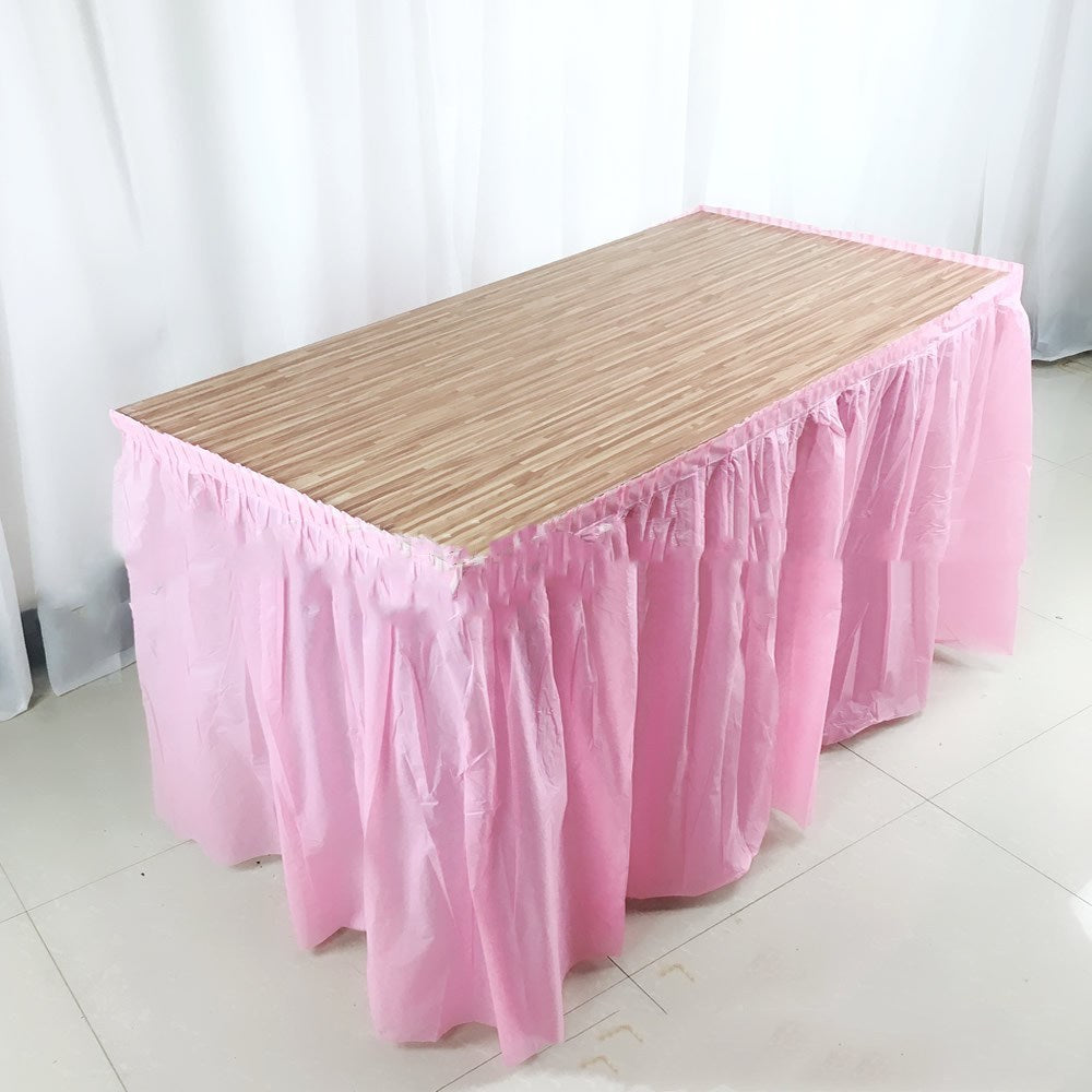 Long plastic disposable table for party activities