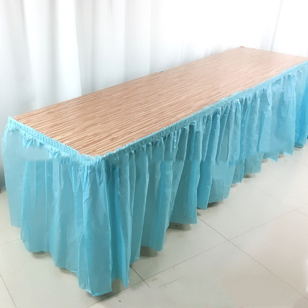 Long plastic disposable table for party activities