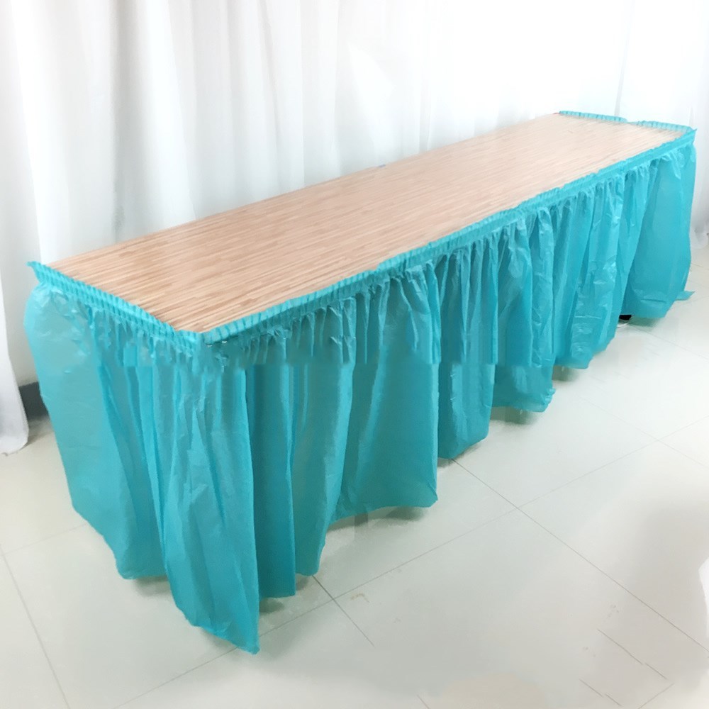 Long plastic disposable table for party activities