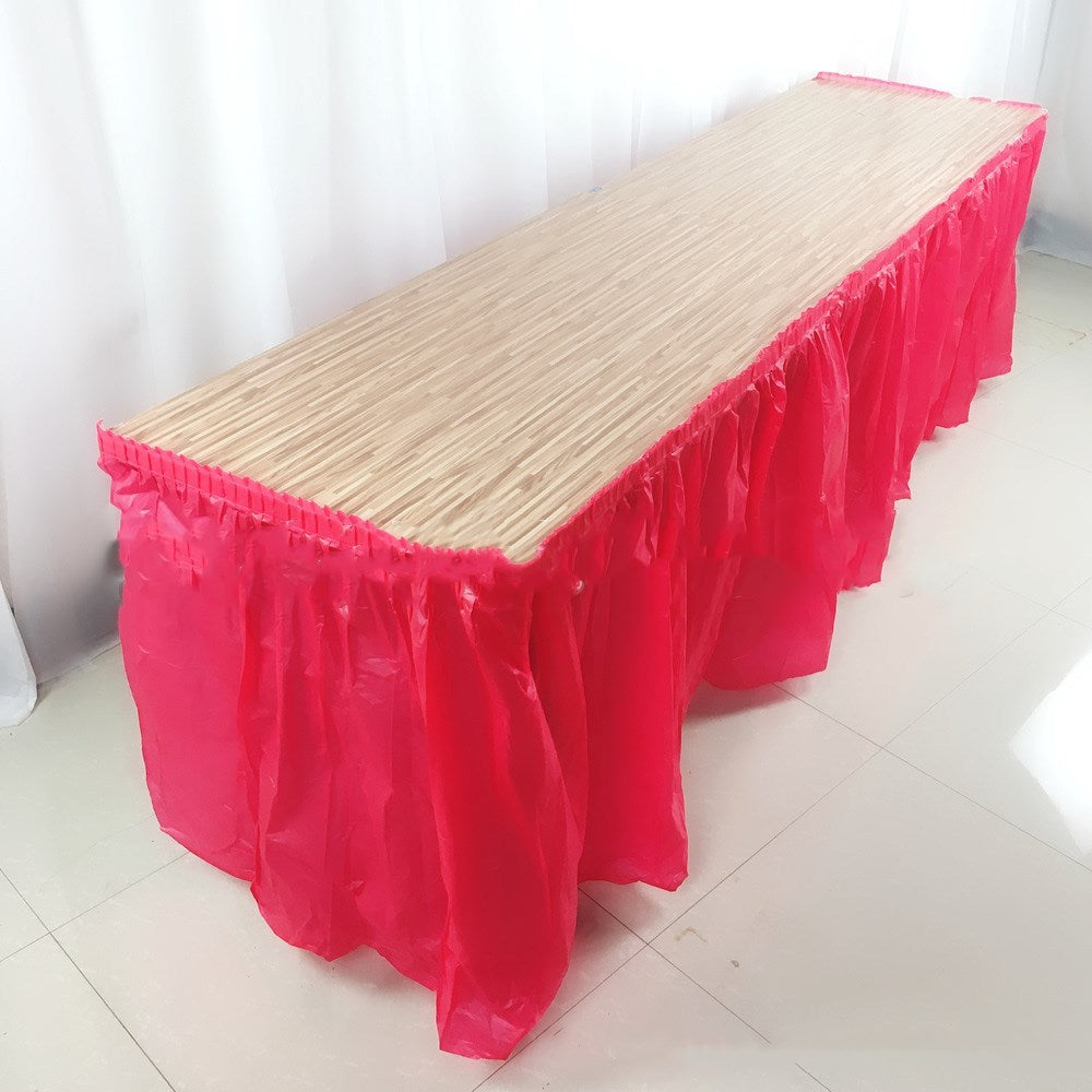 Long plastic disposable table for party activities