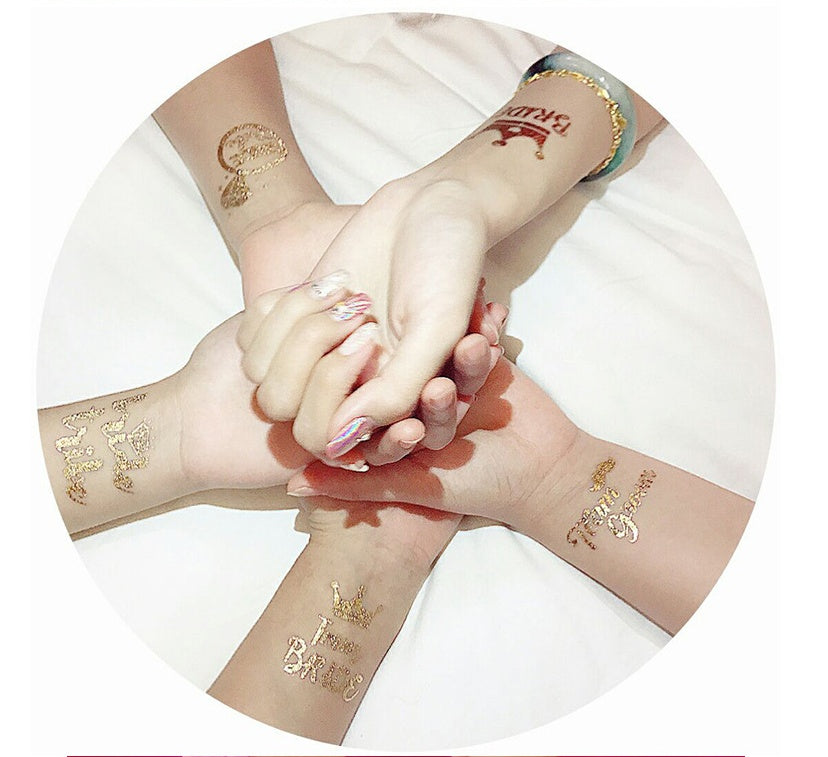 20pcs Team Bride Temporary Tattoos Stickers - Bride To Be Hen Bachelorette Party