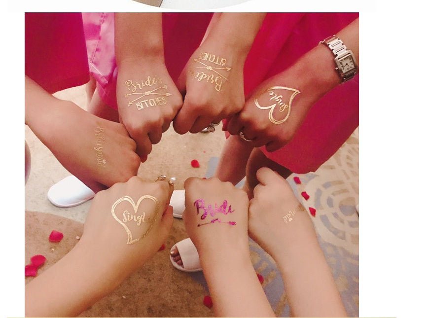 20pcs Team Bride Temporary Tattoos Stickers - Bride To Be Hen Bachelorette Party