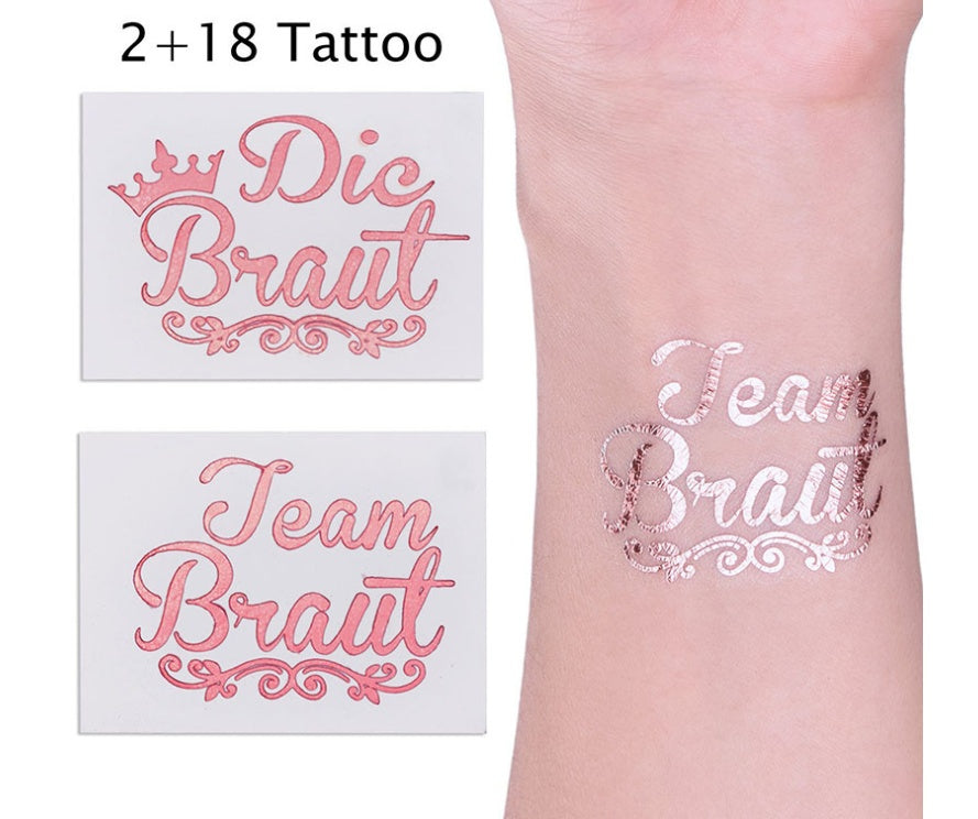 20pcs Team Bride Temporary Tattoos Stickers - Bride To Be Hen Bachelorette Party