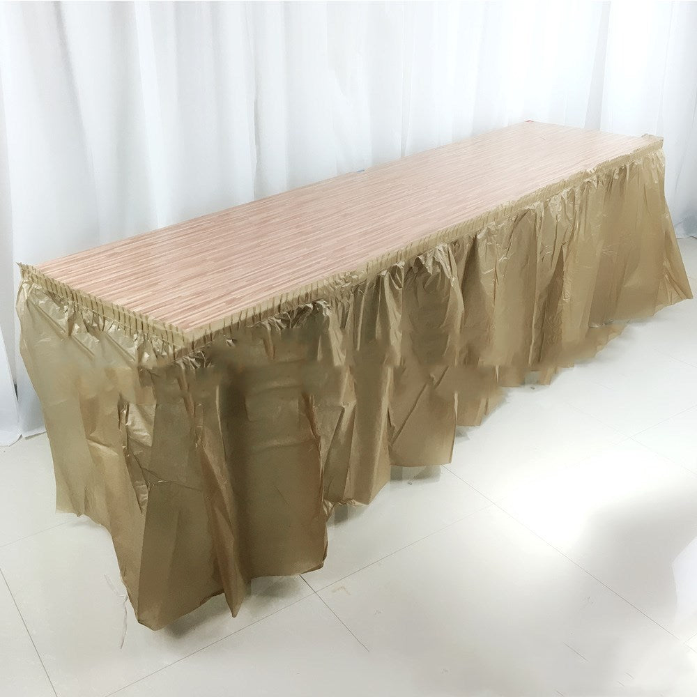Long plastic disposable table for party activities