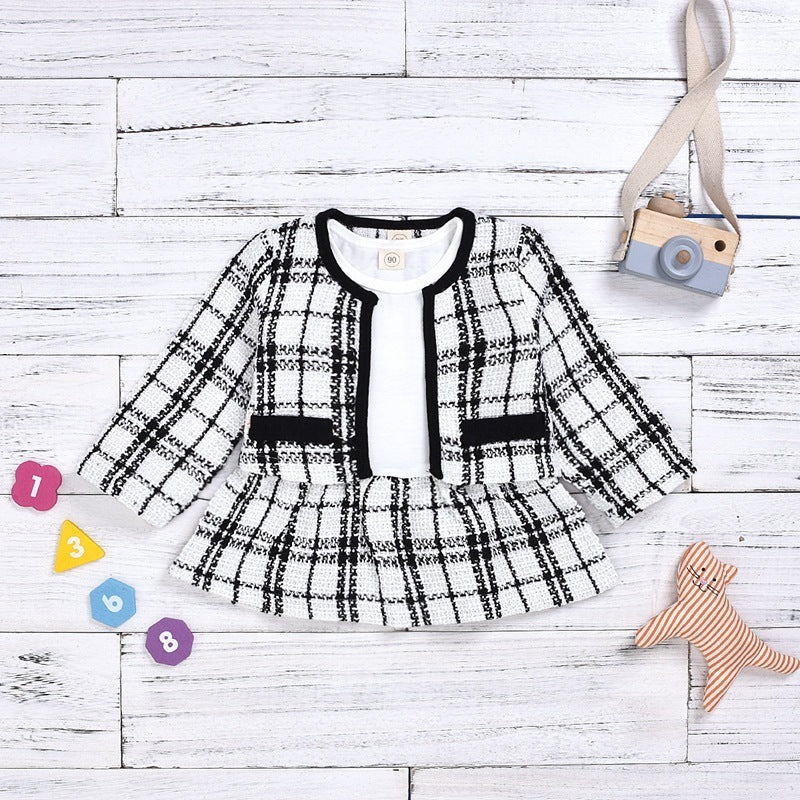 Long-sleeved Dresses Two-piece Baby