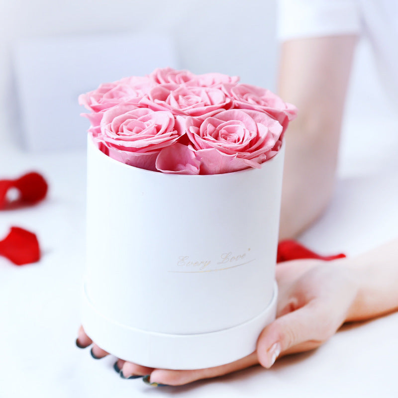 Eternal Life Flower Immortal Rose with Hug Bucket Romantic Gift