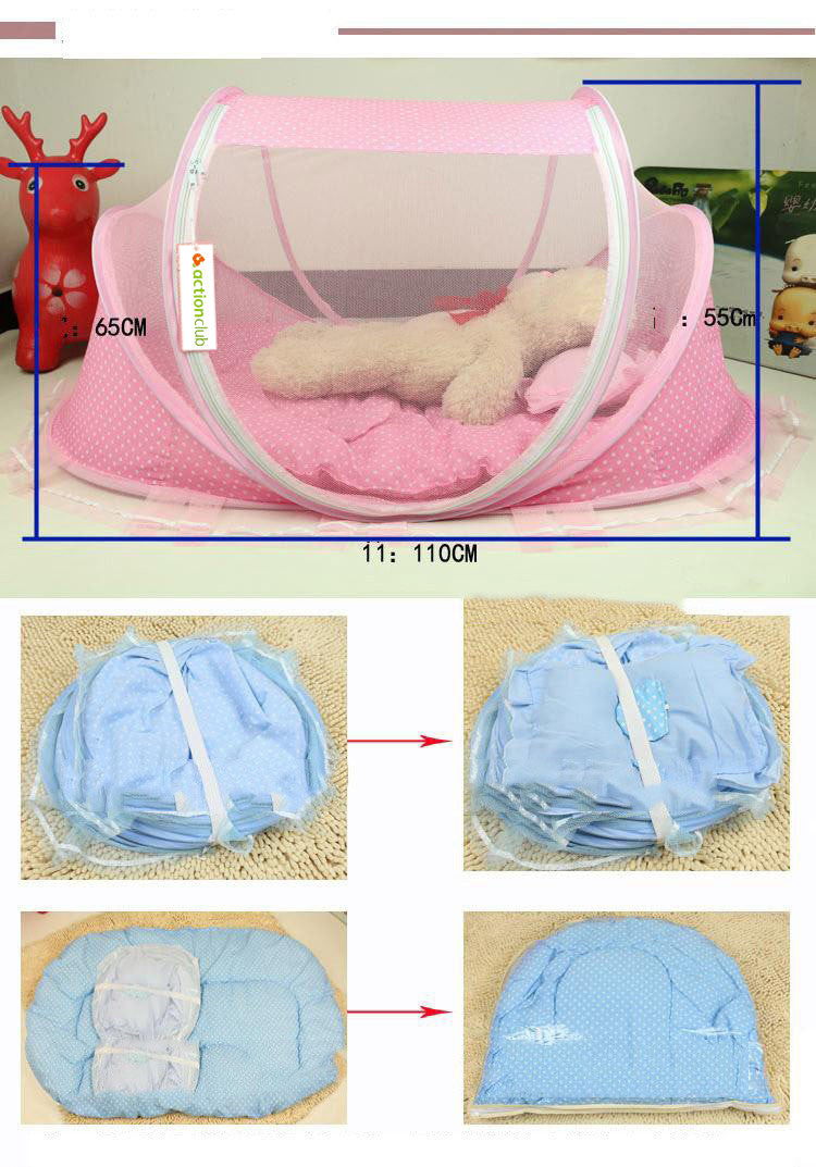 Foldable Baby Bed Net With Pillow Net - Set