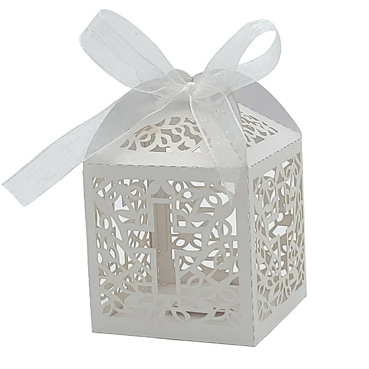Laser Cross Hollow Wedding Candies Box 10 pieces