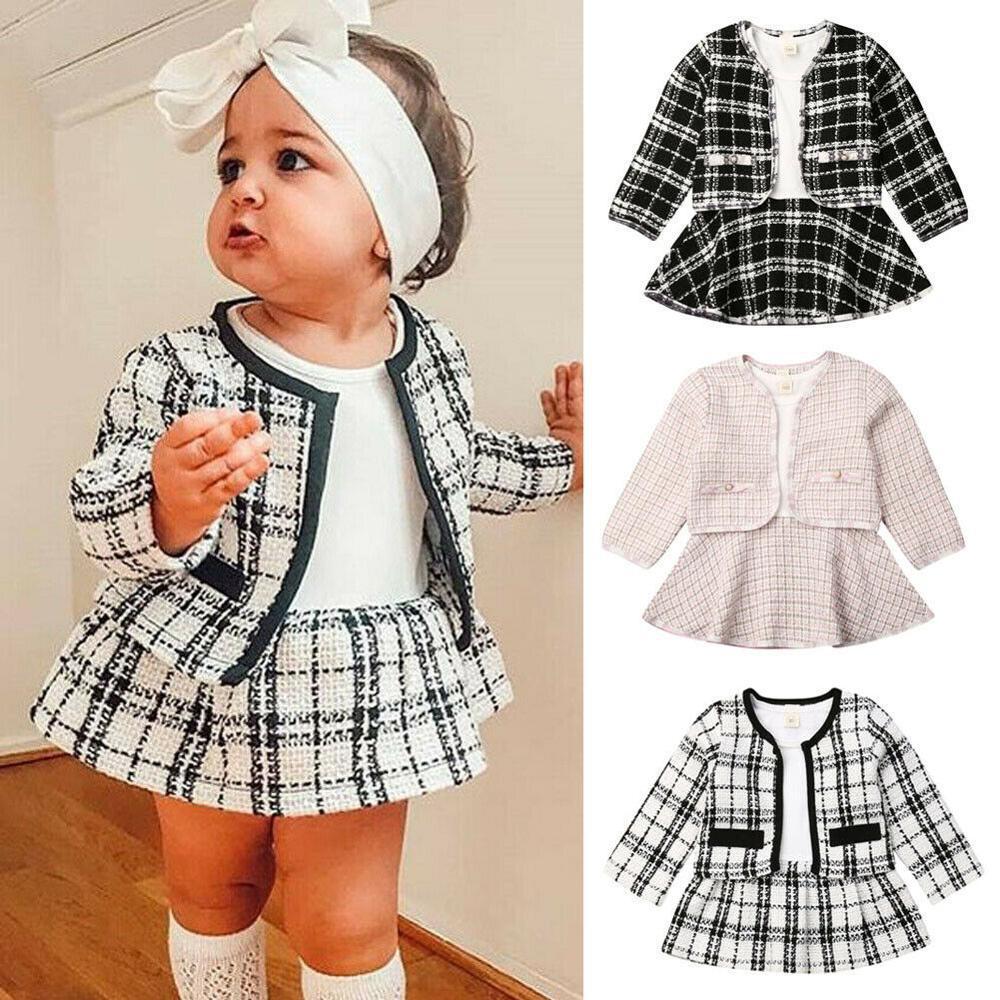 Long-sleeved Dresses Two-piece Baby