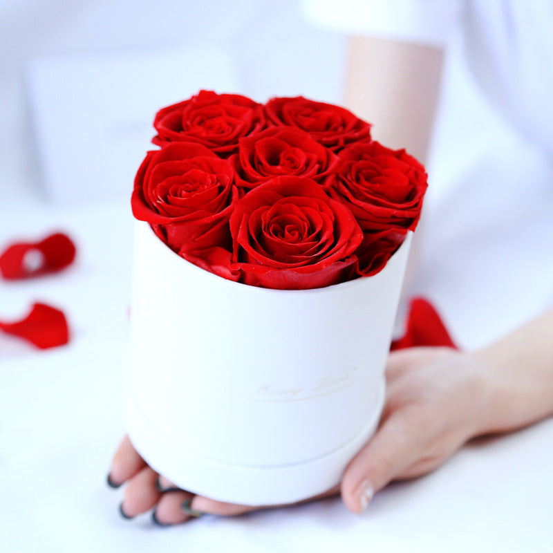 Eternal Life Flower Immortal Rose with Hug Bucket Romantic Gift
