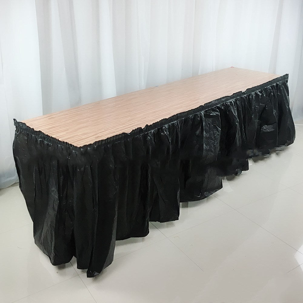 Long plastic disposable table for party activities