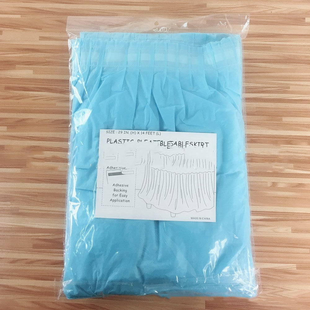 Long plastic disposable table for party activities