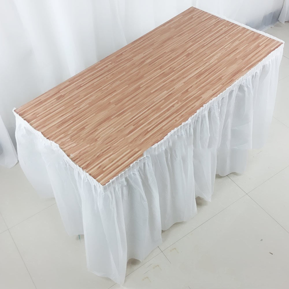 Long plastic disposable table for party activities