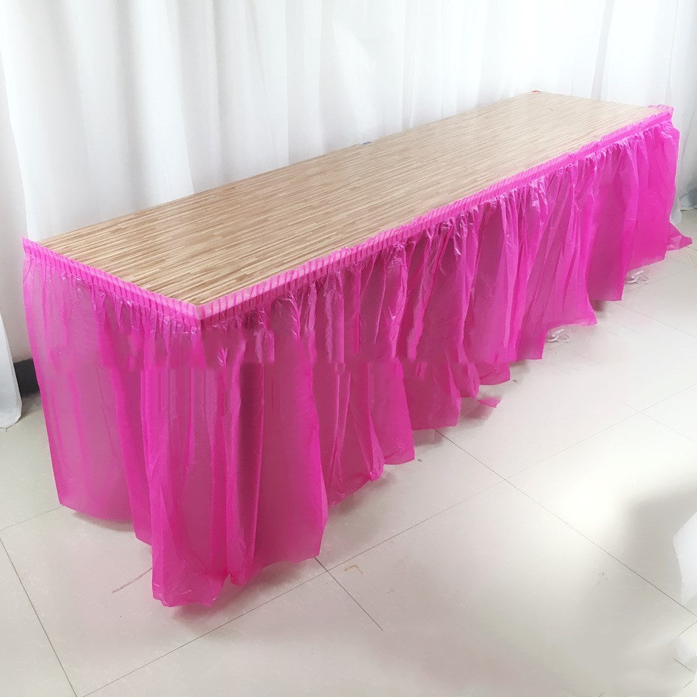 Long plastic disposable table for party activities