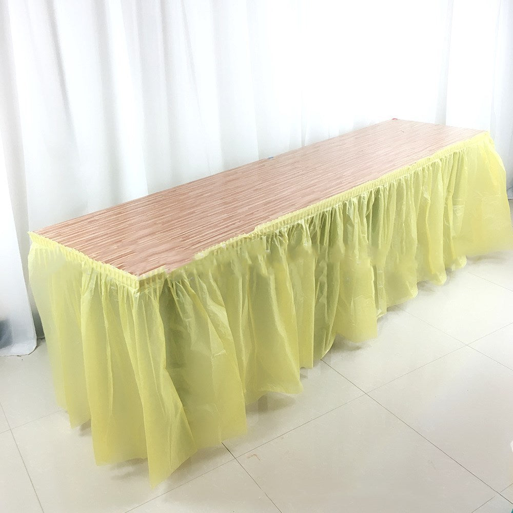 Long plastic disposable table for party activities