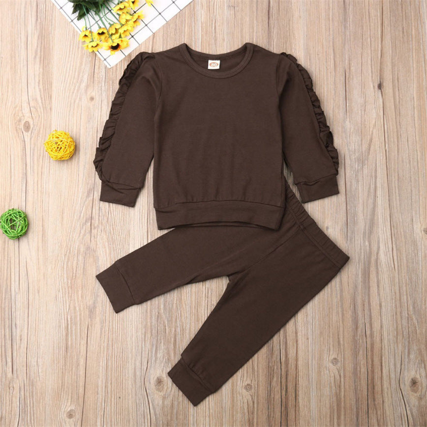 Baby Boys Girls Ruffles Kids 2Pcs Outfits