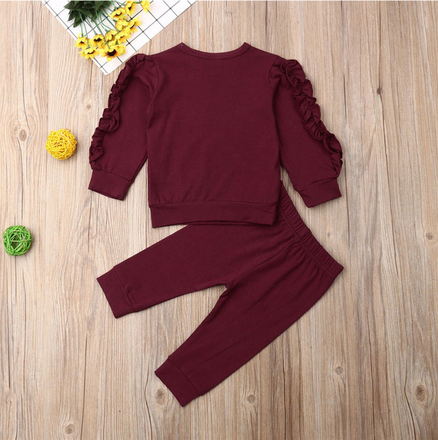 Baby Boys Girls Ruffles Kids 2Pcs Outfits