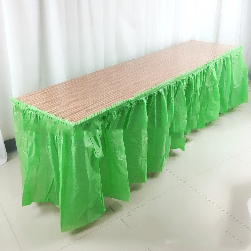 Long plastic disposable table for party activities