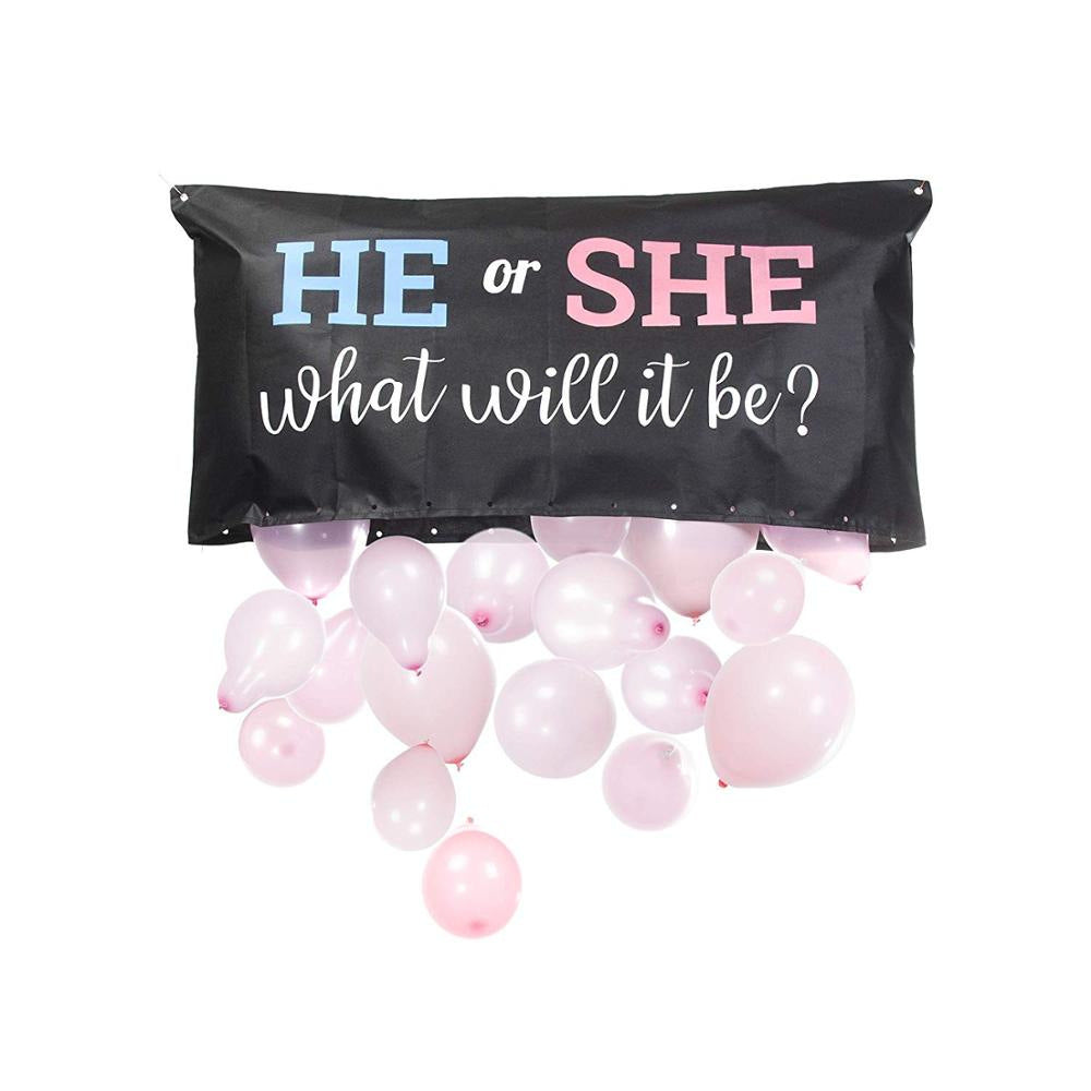 He Or She Black Balloon Bag