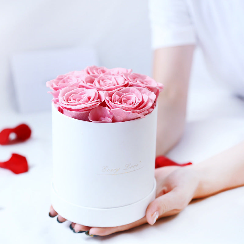 Eternal Life Flower Immortal Rose with Hug Bucket Romantic Gift