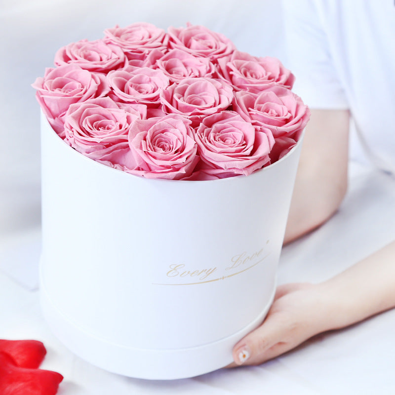 Eternal Life Flower Immortal Rose with Hug Bucket Romantic Gift