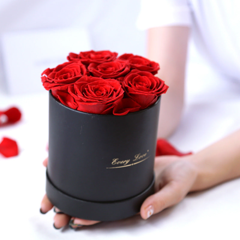 Eternal Life Flower Immortal Rose with Hug Bucket Romantic Gift