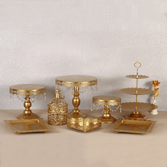 Wedding Props Lace Cake Pan Wrought Iron Dessert Display Stand