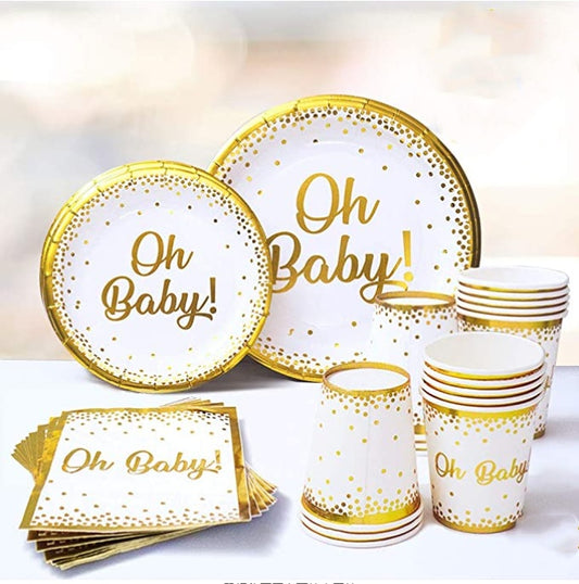 Oh Baby Theme - paper plate&cup