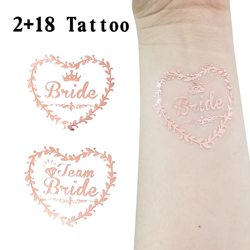 20pcs Team Bride Temporary Tattoos Stickers - Bride To Be Hen Bachelorette Party