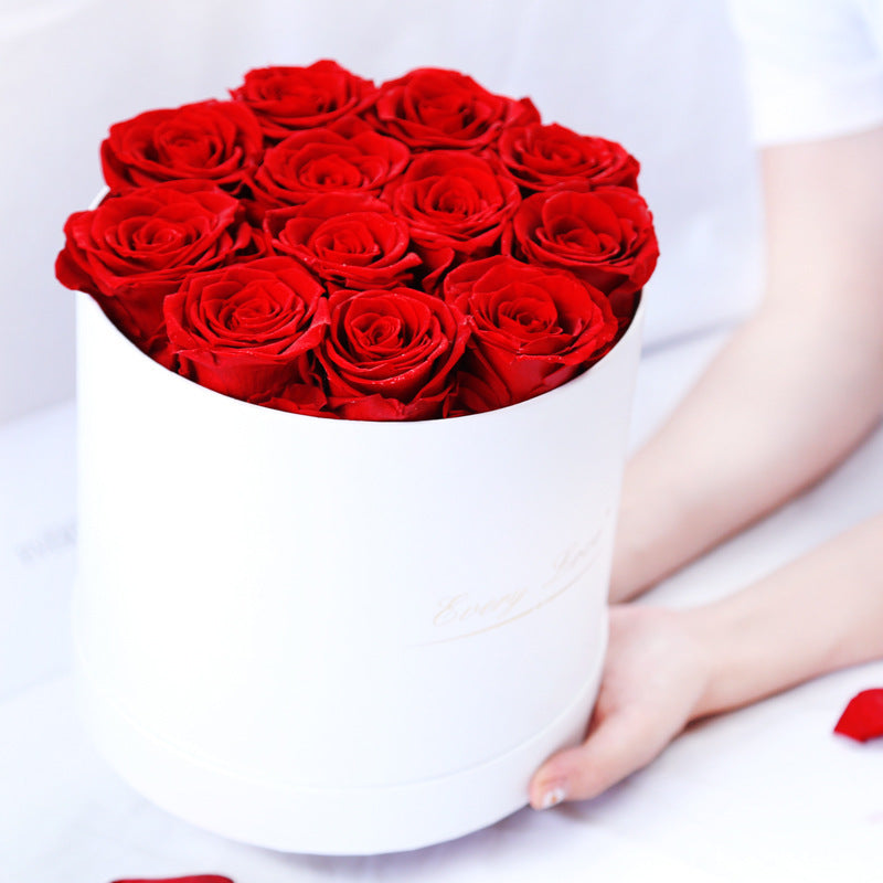 Eternal Life Flower Immortal Rose with Hug Bucket Romantic Gift