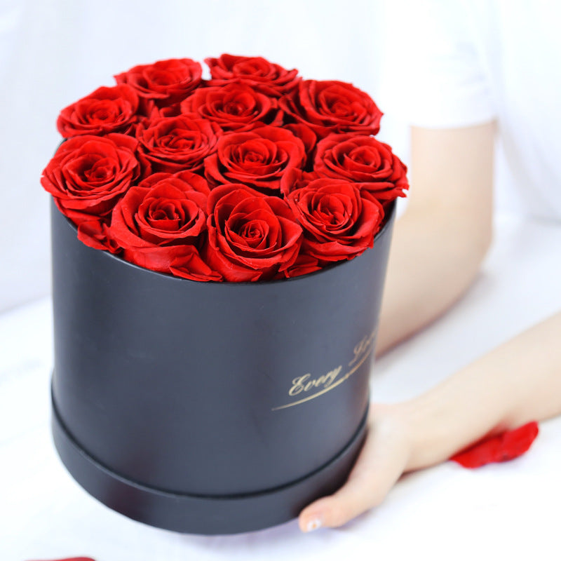 Eternal Life Flower Immortal Rose with Hug Bucket Romantic Gift