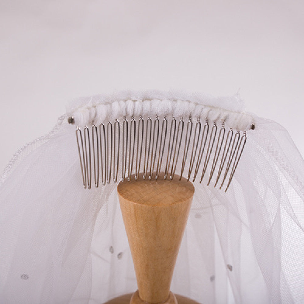 Bride Fashion Short Pearl Veil