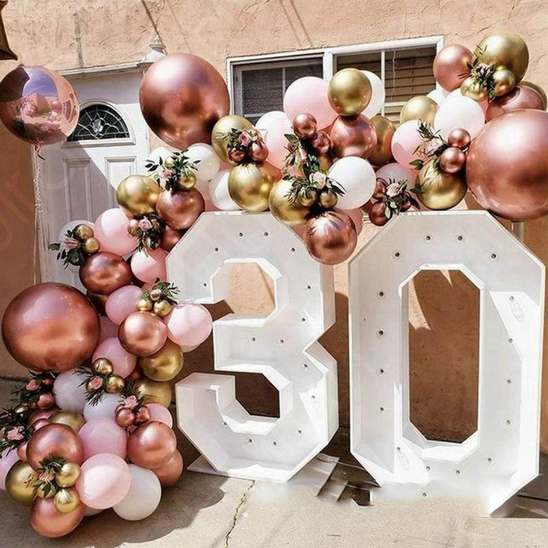 Baby shower Party Decorations Metal Rose Gold Balloon Set