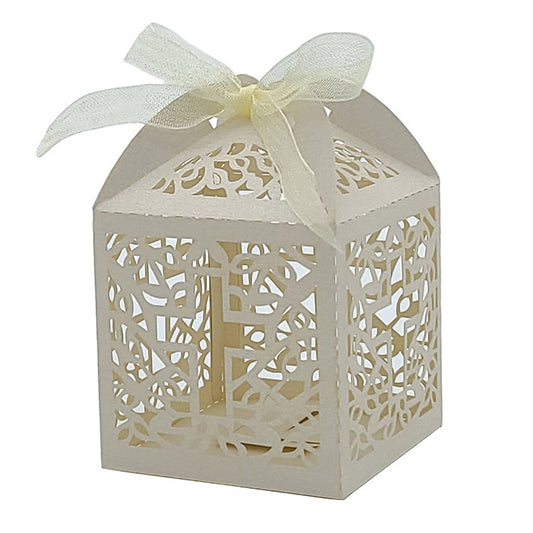 Laser Cross Hollow Wedding Candies Box 10 pieces