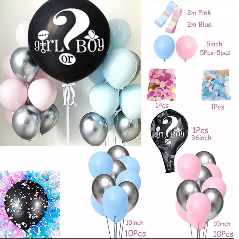 Baby Party Decoration Flag Pull Confetti Balloon Set