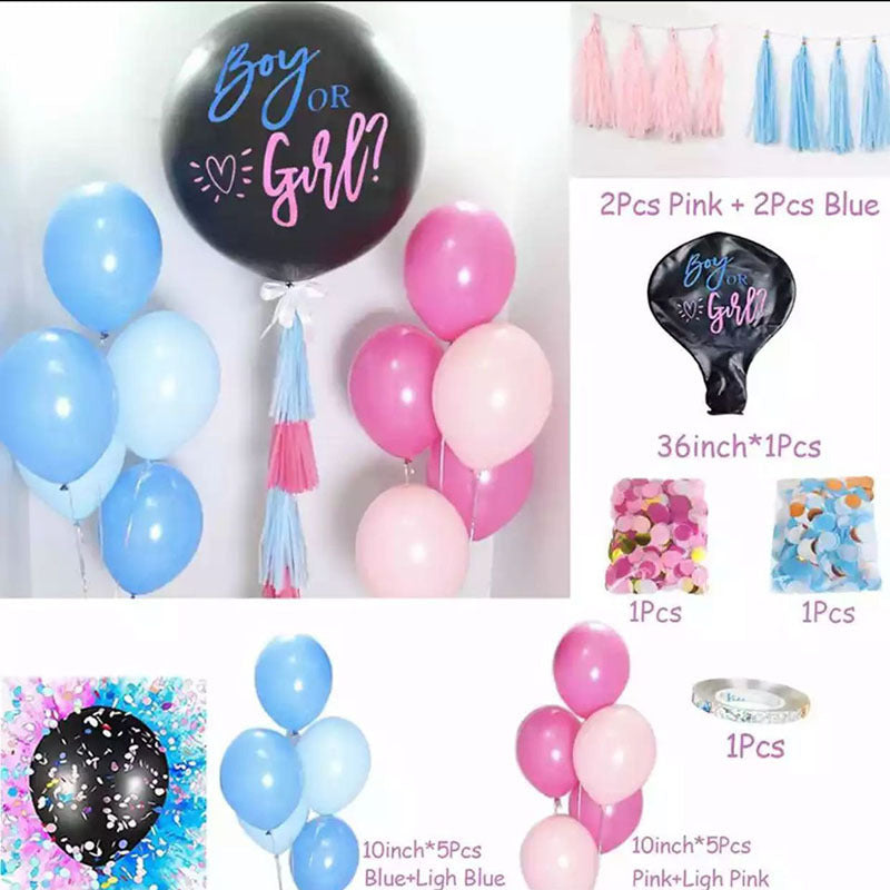 Baby Party Decoration Flag Pull Confetti Balloon Set