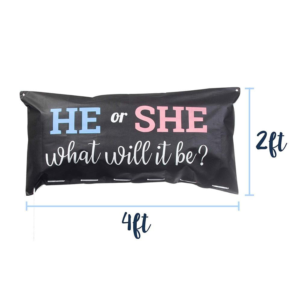 He Or She Black Balloon Bag