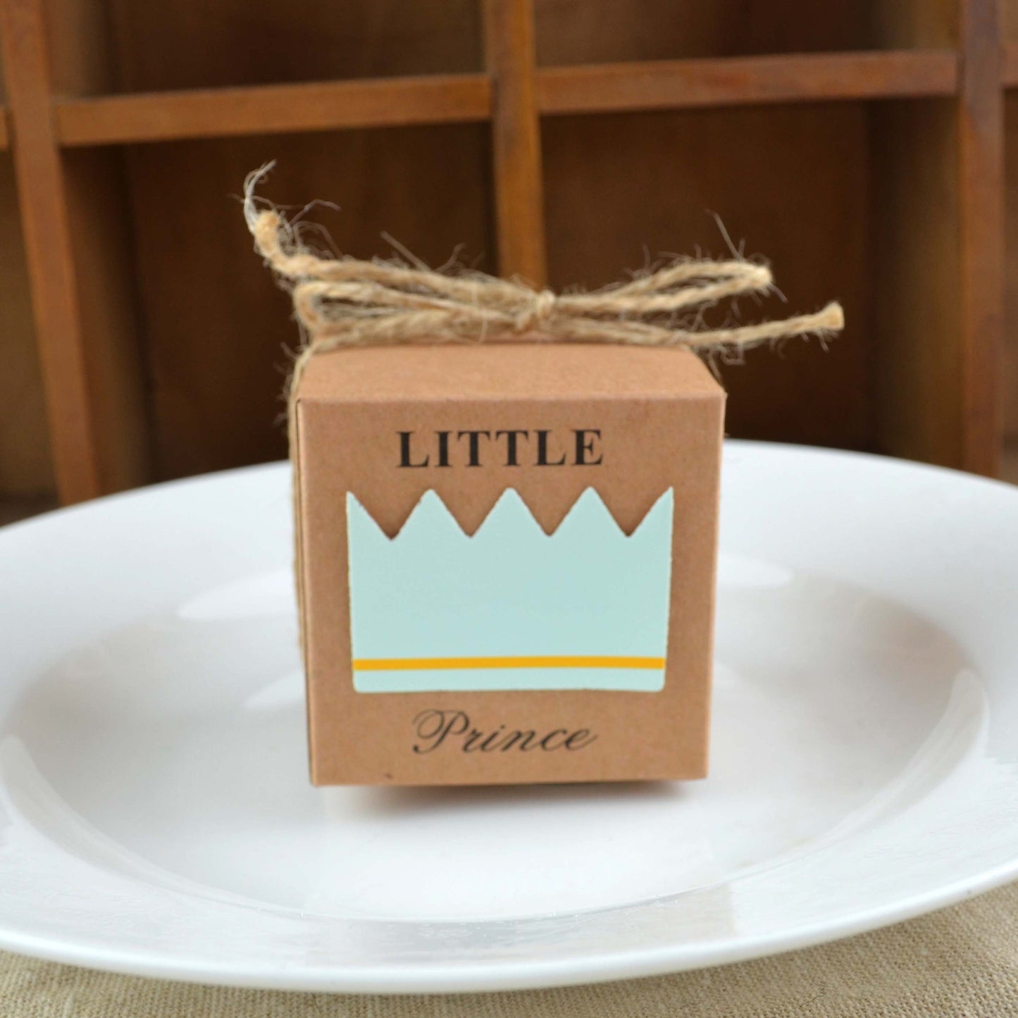 Bedankt Paper Box - Prince & Princess Party Gift - Rope